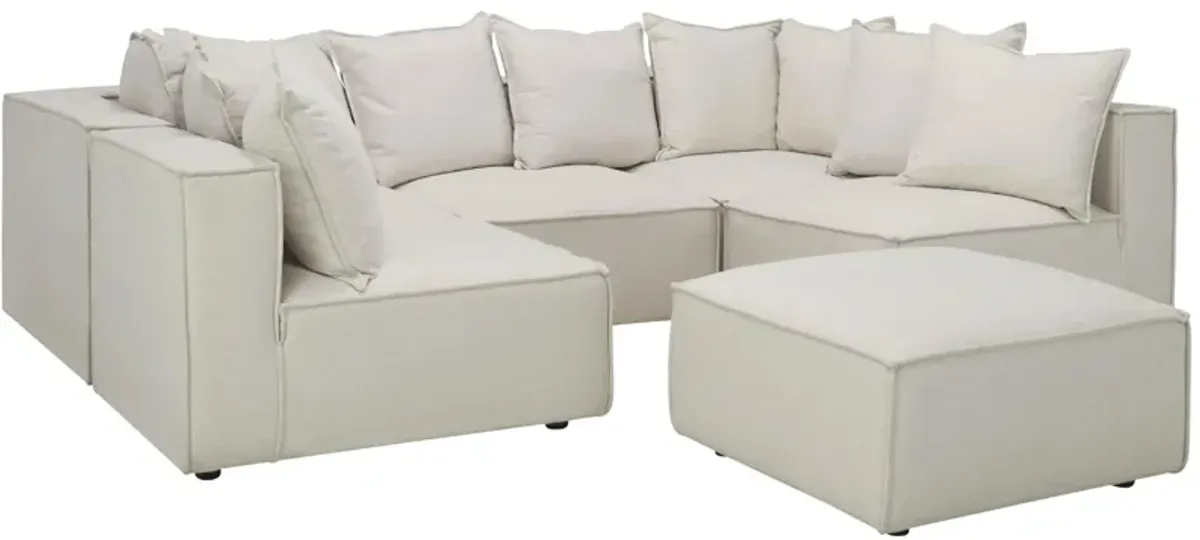 Loris Chenille 5-pc. Pit Sectional with Cocktail Ottoman