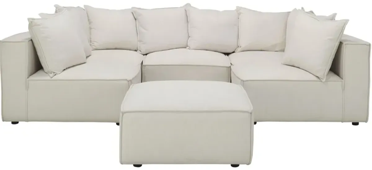 Loris Chenille 5-pc. Pit Sectional with Cocktail Ottoman