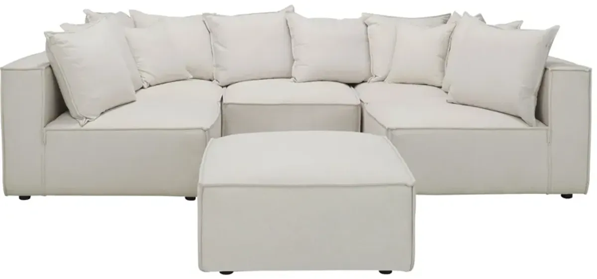 Loris Chenille 5-pc. Pit Sectional with Cocktail Ottoman