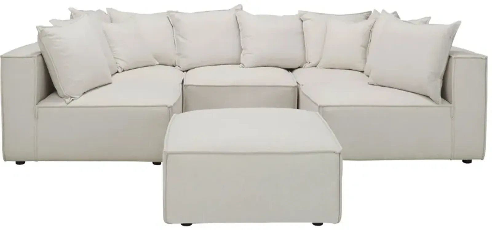 Loris Chenille 5-pc. Pit Sectional with Cocktail Ottoman