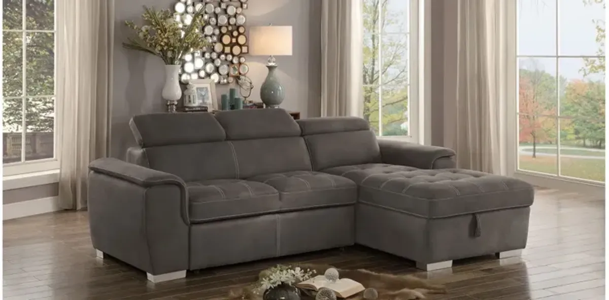 Elenor 2-pc. Sectional Sleeper in Taupe by Homelegance