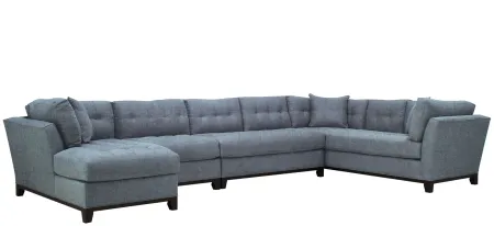 Cityscape 4-pc. Sectional in Elliot French Blue by H.M. Richards