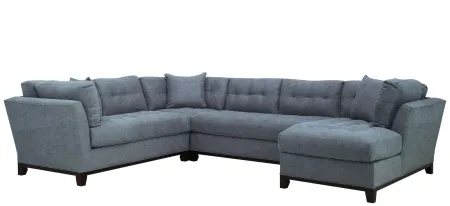 Cityscape 4-pc. Sectional in Elliot French Blue by H.M. Richards
