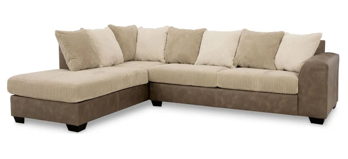 Keskin 2-pc. Sectional with Chaise in Sand by Ashley Furniture