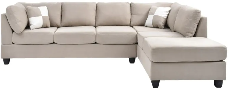 Malone 2-pc. Reversible Sectional Sofa in Vanilla by Glory Furniture