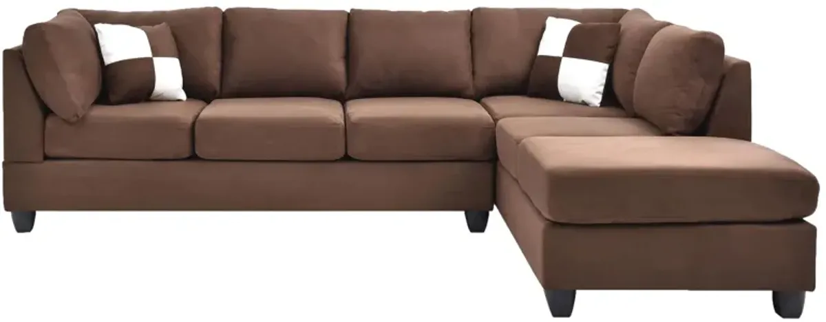 Malone 2-pc. Reversible Sectional Sofa in Chocolate by Glory Furniture