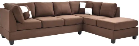 Malone 2-pc. Reversible Sectional Sofa in Chocolate by Glory Furniture