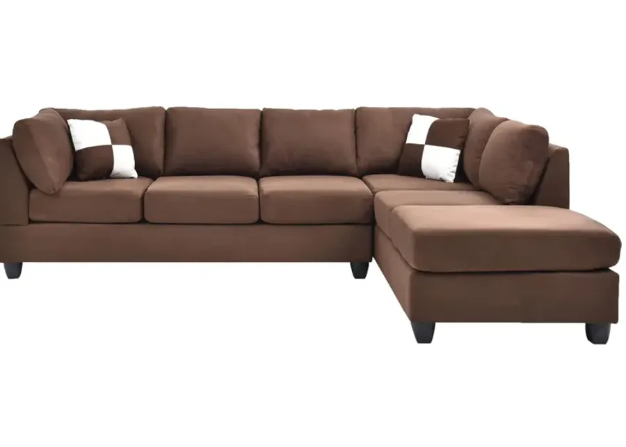 Malone 2-pc. Reversible Sectional Sofa in Chocolate by Glory Furniture