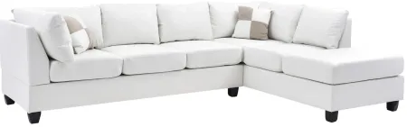 Malone 2-pc. Reversible Sectional Sofa in White by Glory Furniture