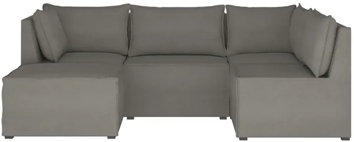 Stacy III 5-pc. Left Hand Facing Sectional Sofa in Linen Gray by Skyline