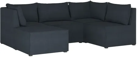 Stacy III 5-pc. Left Hand Facing Sectional Sofa in Linen Navy by Skyline
