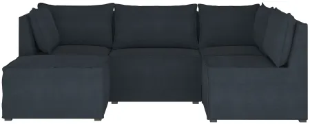 Stacy III 5-pc. Left Hand Facing Sectional Sofa in Linen Navy by Skyline