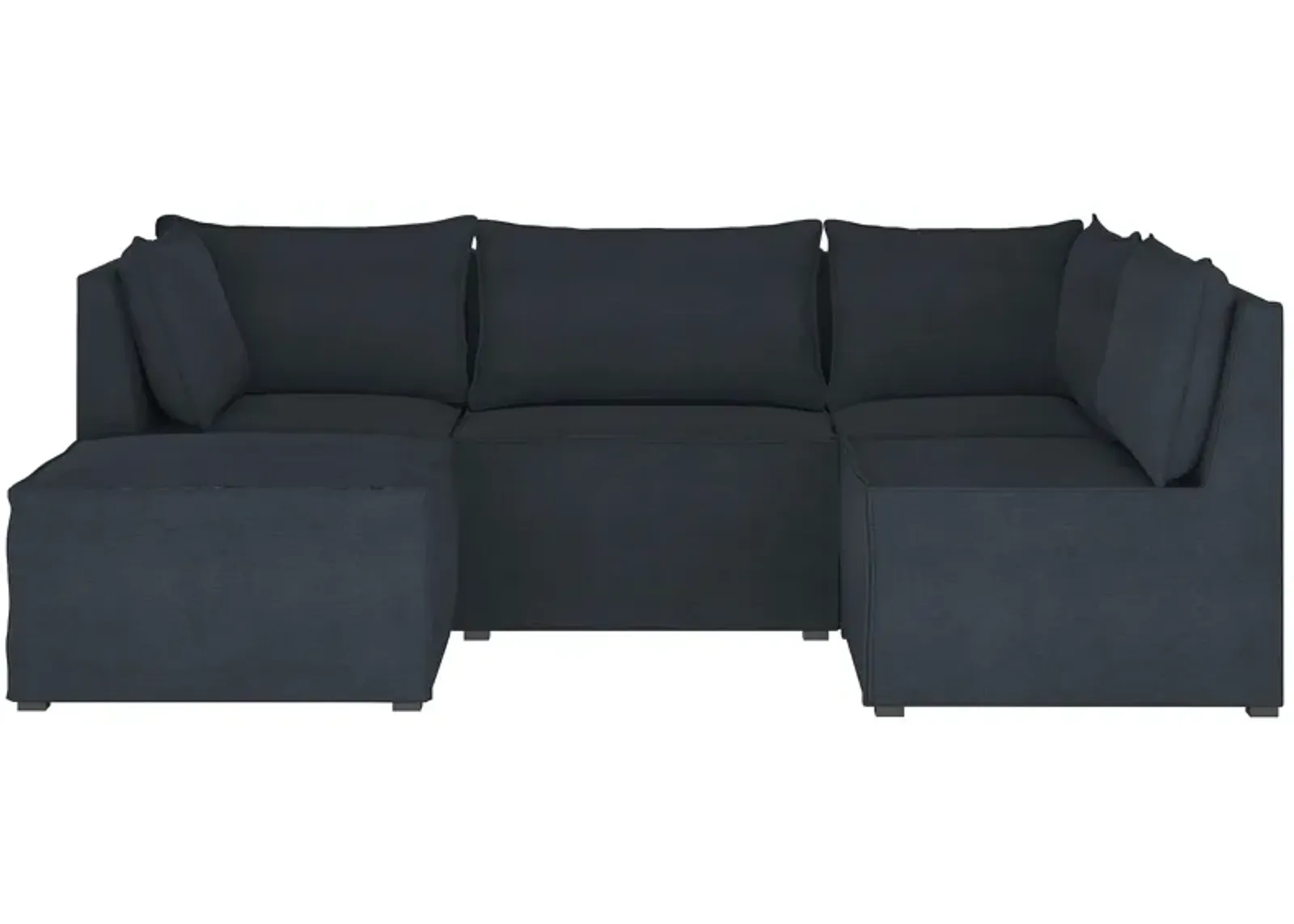 Stacy III 5-pc. Left Hand Facing Sectional Sofa in Linen Navy by Skyline