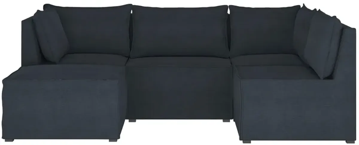 Stacy III 5-pc. Left Hand Facing Sectional Sofa in Linen Navy by Skyline