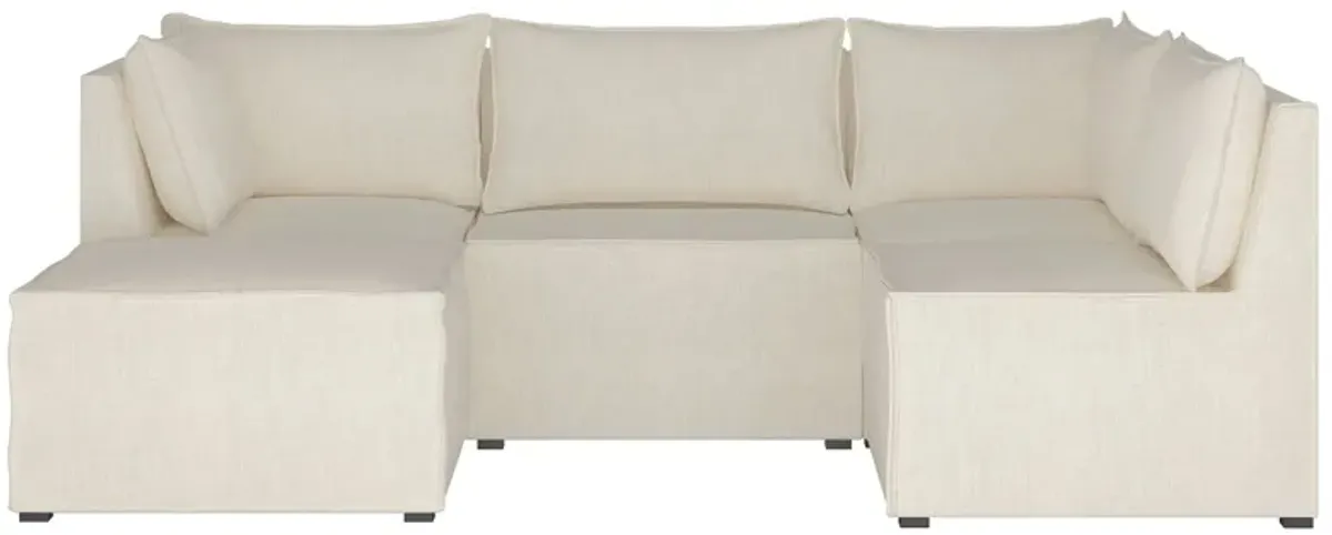 Stacy III 5-pc. Left Hand Facing Sectional Sofa in Linen Talc by Skyline