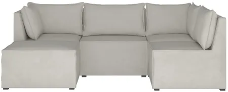 Stacy III 5-pc. Left Hand Facing Sectional Sofa in Velvet Light Gray by Skyline