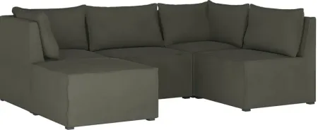 Stacy III 5-pc. Sectional Sofa in Velvet Pewter by Skyline