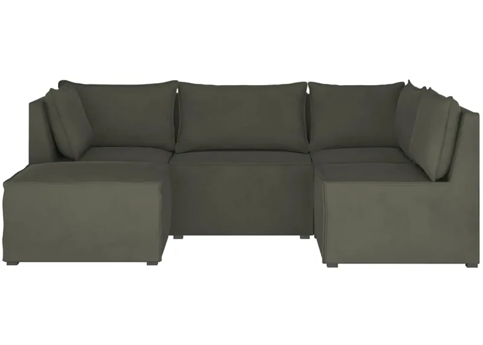 Stacy III 5-pc. Sectional Sofa in Velvet Pewter by Skyline