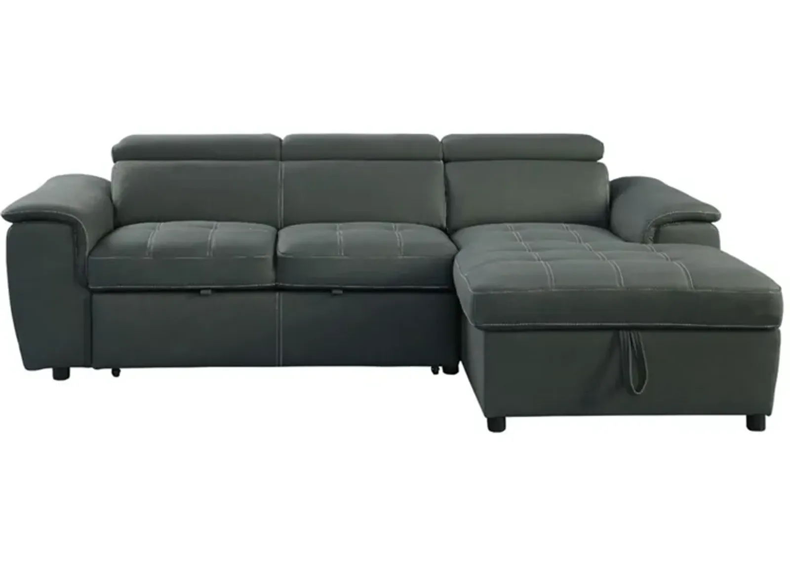 Elenor 2-pc. Sectional Sofa w/ Sleeper in Gray by Homelegance