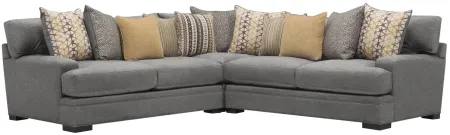 Braelyn 3-pc. Microfiber Sectional Sofa in Gull Silver by H.M. Richards