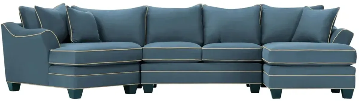 Foresthill 3-pc. Right Hand Facing Sectional Sofa in Suede So Soft Indigo/Mineral by H.M. Richards