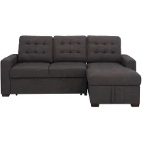 Brynn 2-pc.. Sofa Chaise w/ Pop Up Sleeper and Storage in Dark Gray by Bellanest