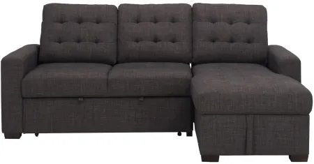 Brynn 2-pc Sofa Chaise W/ Pop Up Sleeper And Storage in Dark Gray by Bellanest