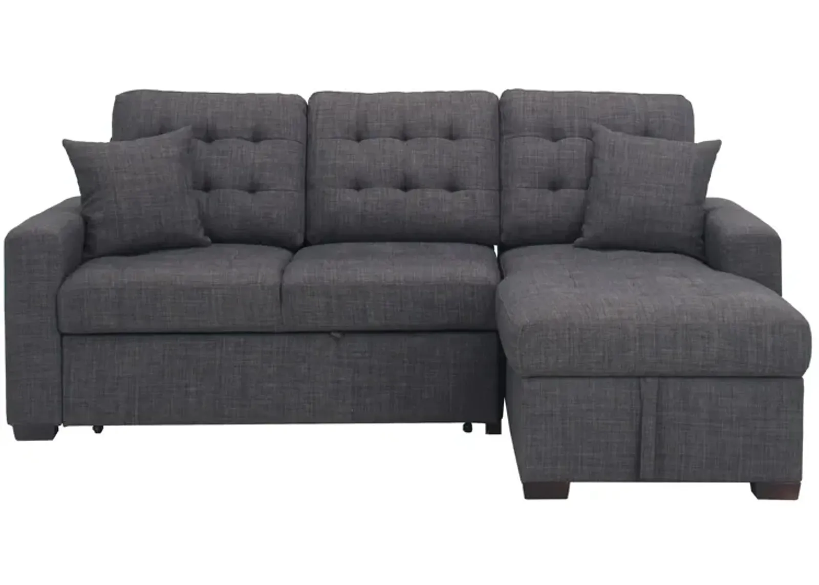 Brynn 2-pc. Sofa Chaise W/ Pop Up Sleeper And Storage in Dark Gray by Bellanest