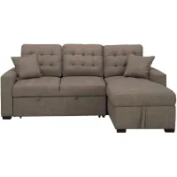 Brynn 2-pc. Sofa Chaise w/ Pop Up Sleeper and Storage in Light Gray by Bellanest