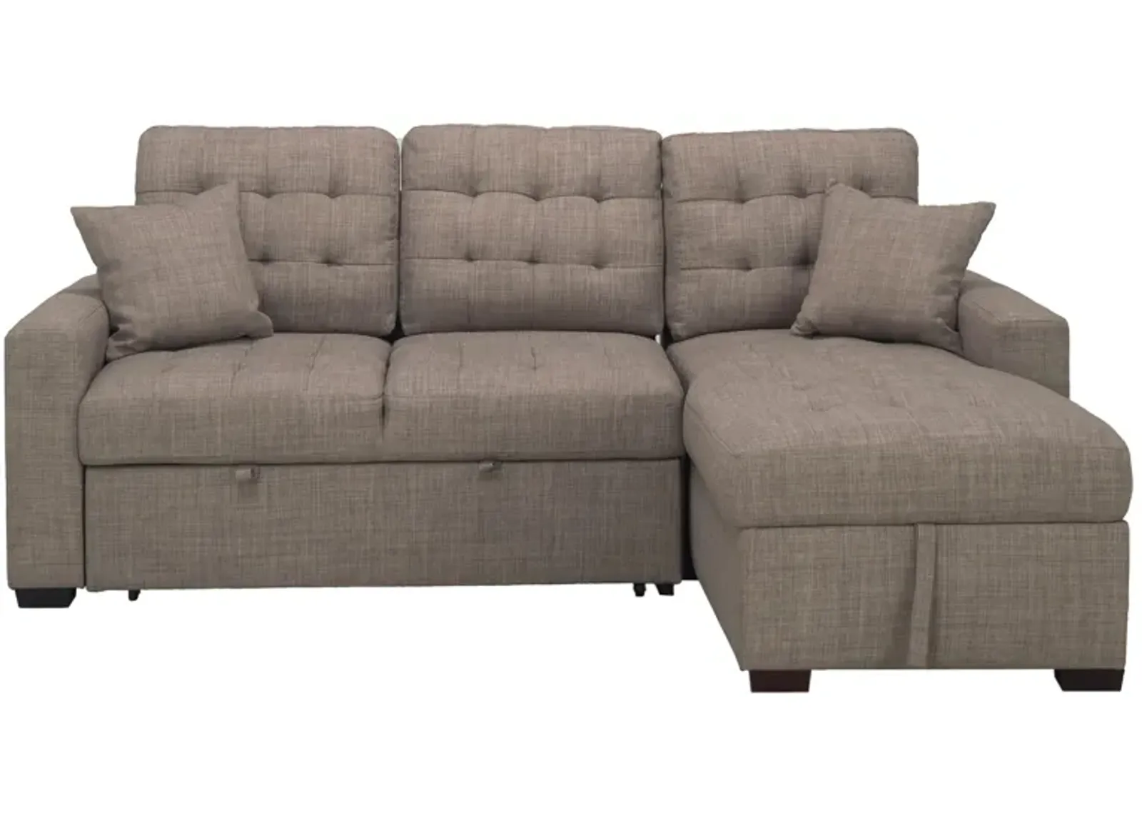 Brynn 2-pc. Sofa Chaise W/ Pop Up Sleeper And Storage in Light Gray by Bellanest