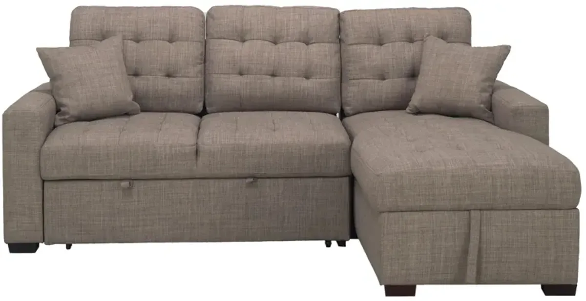 Brynn 2-pc. Sofa Chaise W/ Pop Up Sleeper And Storage in Light Gray by Bellanest