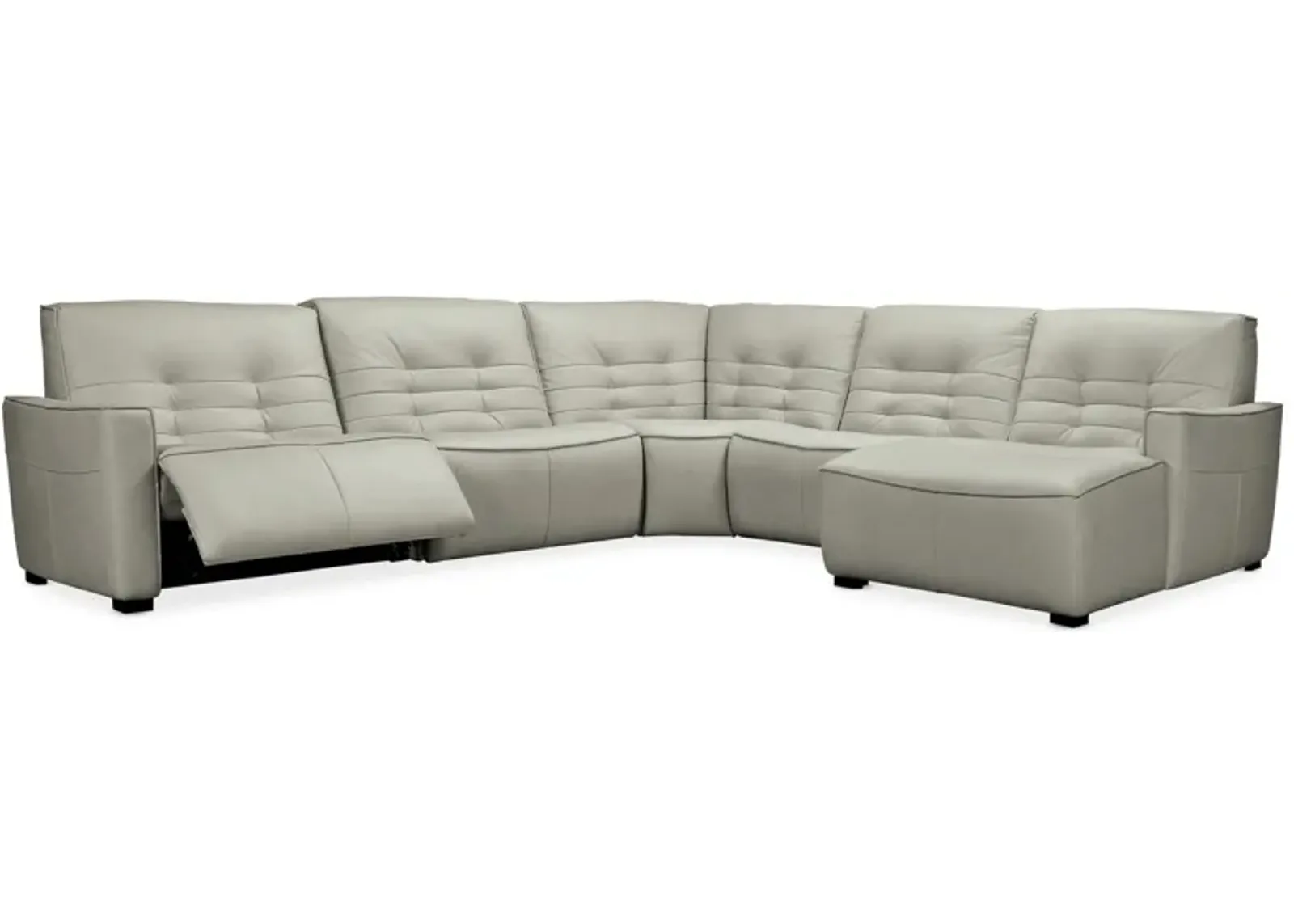 Reaux 5-pc. Power Reclining Sectional w/ Chaise in Grey by Hooker Furniture