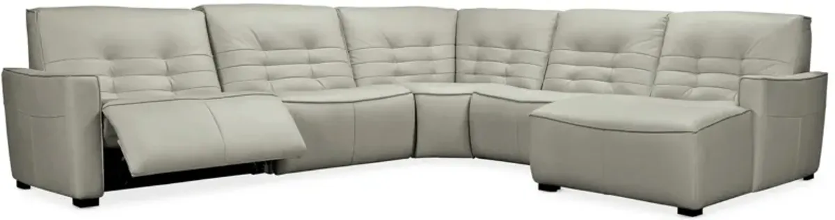 Reaux 5-pc. Power Reclining Sectional w/ Chaise in Grey by Hooker Furniture