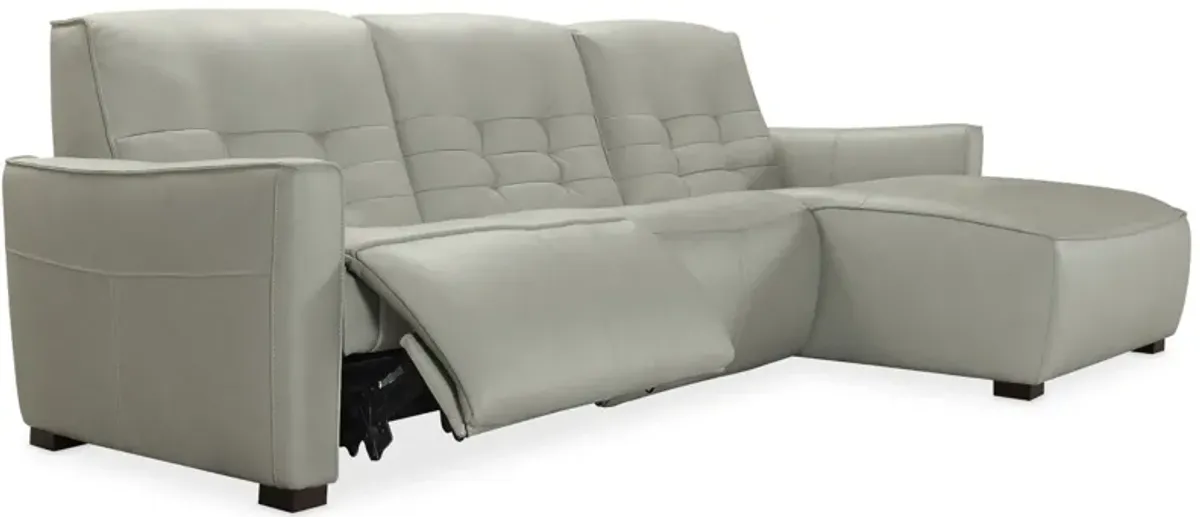 Reaux 3-pc. Power Reclining Sofa w/ Chaise in Grey by Hooker Furniture