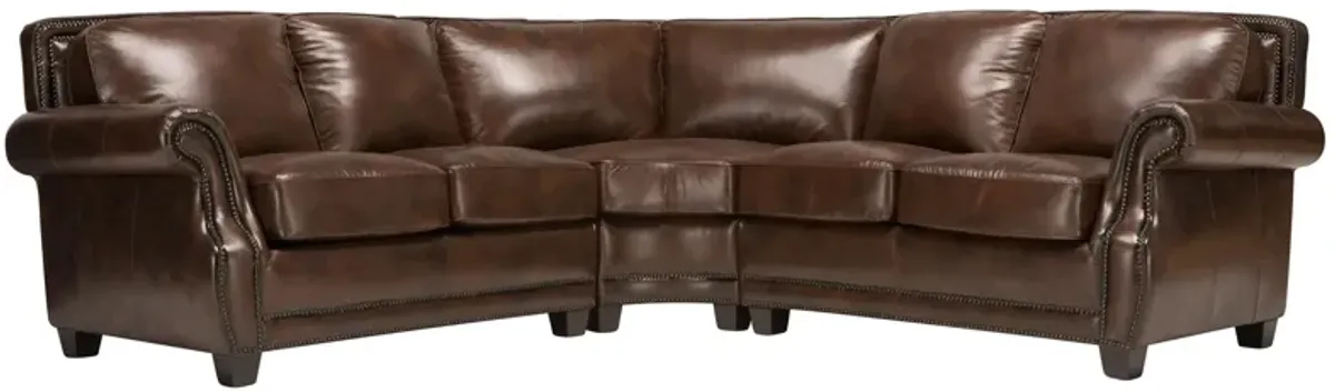 Romano 3-pc. Leather Sectional Sofa in Antique Tobacco by Bellanest