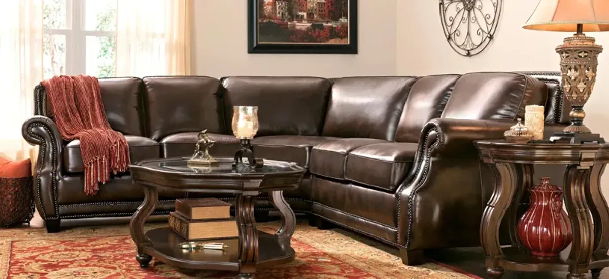 Romano 3-pc. Leather Sectional Sofa