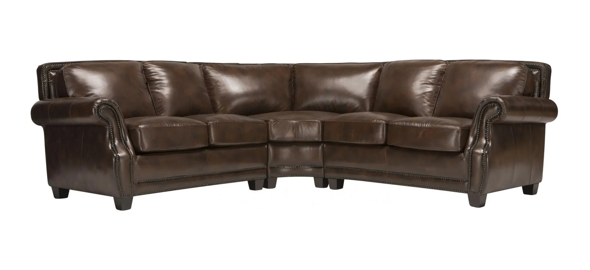 Romano 3-pc. Leather Sectional Sofa in Antique Tobacco by Bellanest