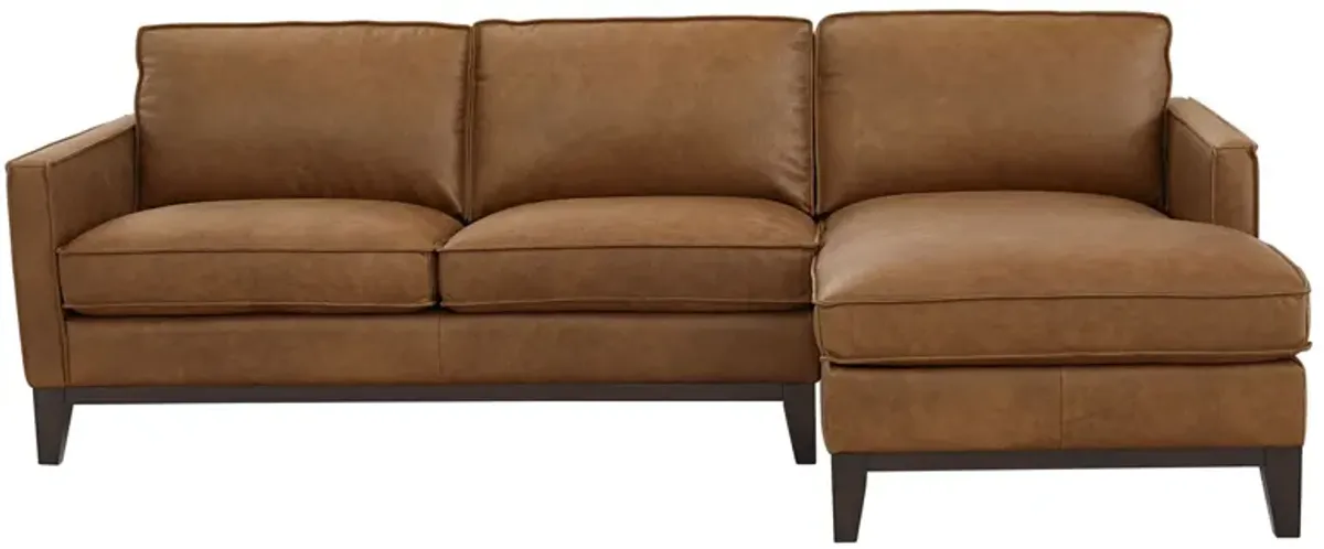 Roscoe 2-pc. Sectional Sofa with Right Arm Facing Chaise in Honey by GTR Leather Inc