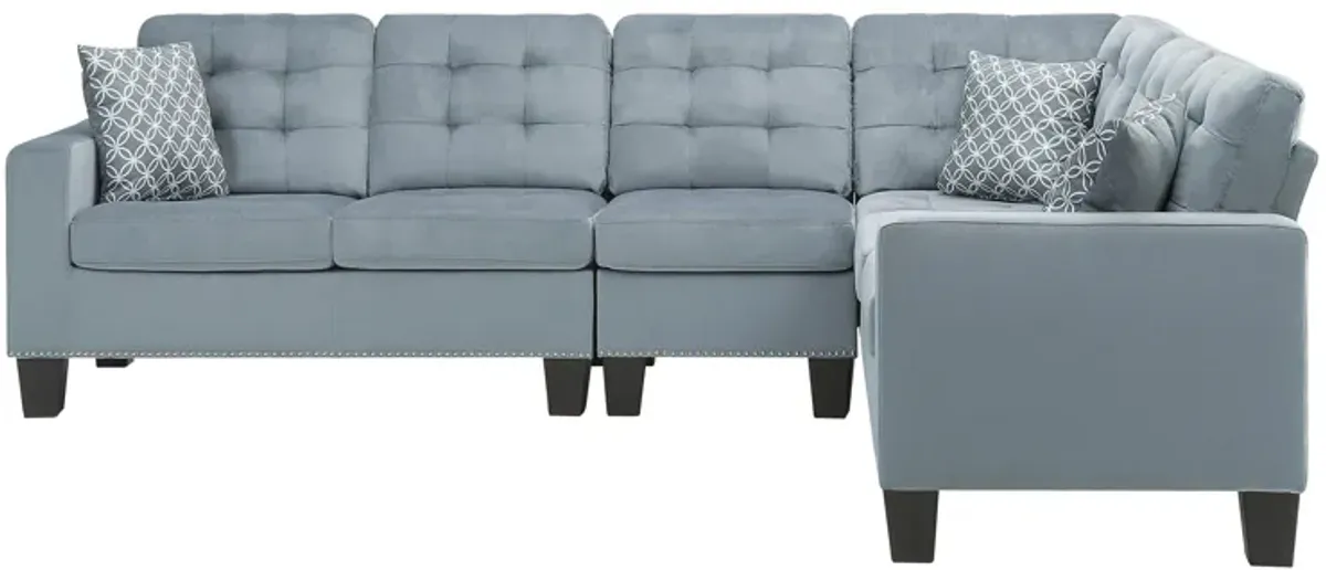 Delta 4-pc. Sectional in Gray by Homelegance