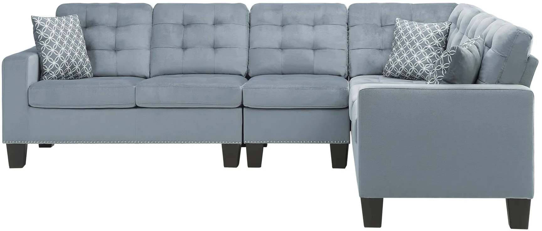 Delta 4-pc. Sectional in Gray by Homelegance