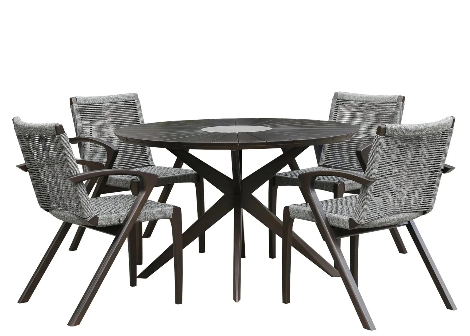 Oasis 5-pc. Outdoor Dining Set in Natural / Beige by Armen Living