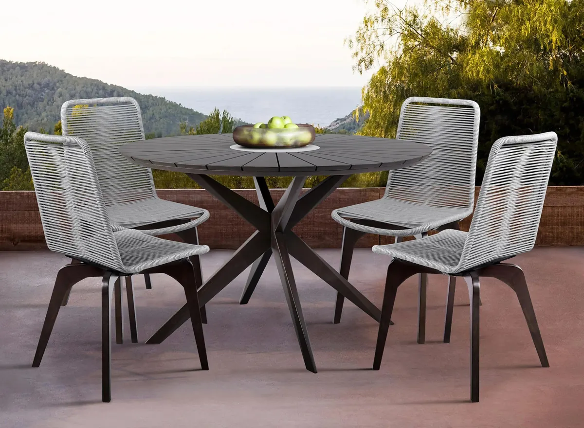 Oasis 5-pc. Outdoor Dining Set in Gray / Beige by Armen Living