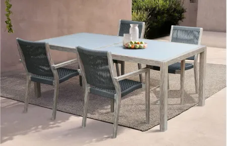 Branwen 5-pc. Outdoor Dining Set in Natural / Black / White by Armen Living