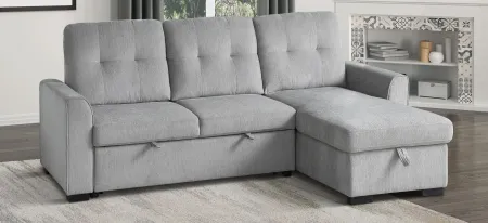 Ember 2-Piece Reversible Sectional with Storage in Light Gray by Homelegance