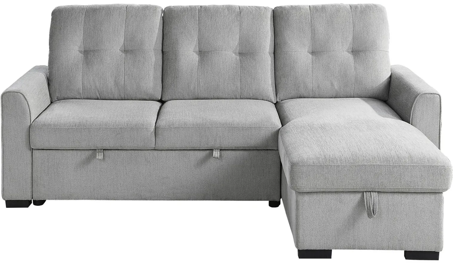 Ember 2-Piece Reversible Sectional with Storage in Light Gray by Homelegance