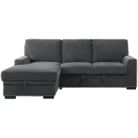 Adelia 2-pc. Left Facing Sectional with Pull-Out Bed in Charcoal by Homelegance