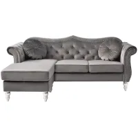 Hollywood Sectional Sofa in Dark Gray by Glory Furniture