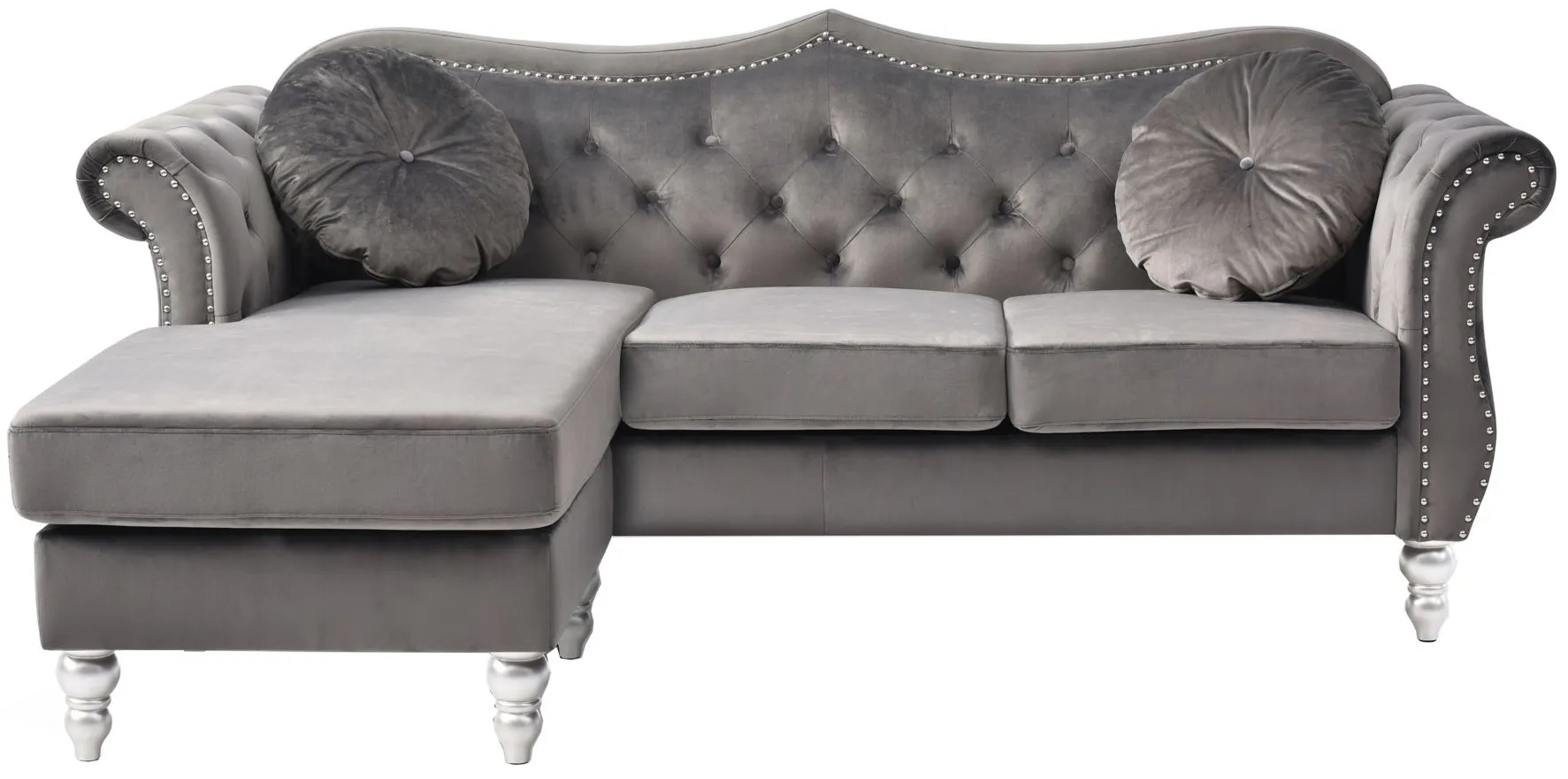 Hollywood Sectional Sofa in Dark Gray by Glory Furniture