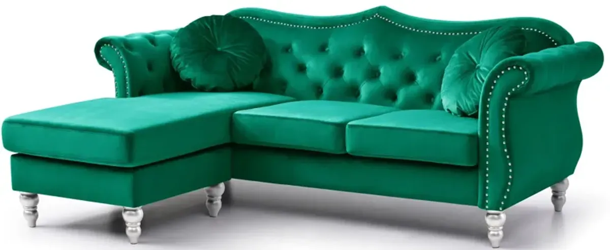 Hollywood Sectional Sofa in Green by Glory Furniture