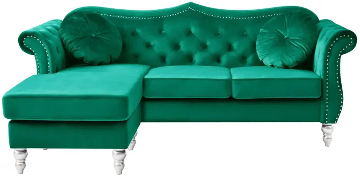 Hollywood Sectional Sofa in Green by Glory Furniture